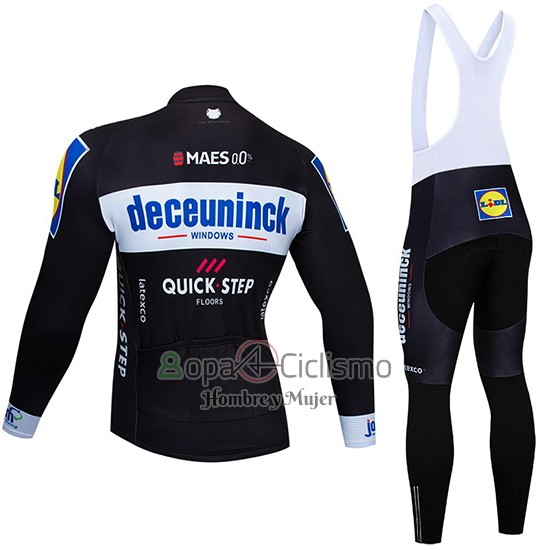 Deceuninck Quick Step Ropa Ciclismo Culotte Largo 2019 Mangas Largas Negro Blanco